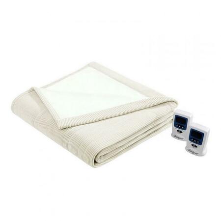 BEAUTYREST Electric Micro Fleece Heated Blanket, Ivory - Full BR54-0176